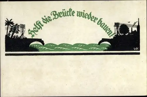 Künstler Ak Berlin Charlottenburg, Rückwandererhilfe Tauentzienstraße, Volksspende, Auslandsdeutsche