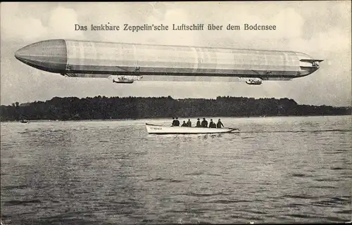 Ak Lenkbares Zeppelin'sches Luftschiff über dem Bodensee