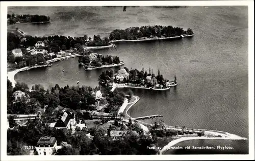 Ak Djursholm Danderyd Schweden, Flugbild