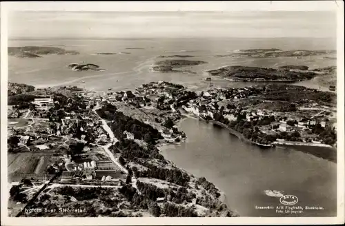 Ak Strömstad Schweden, Flugbild