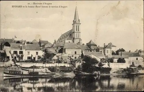 Ak Epinard Maine et Loire, La bateau Raoul faisant le service d'Angers