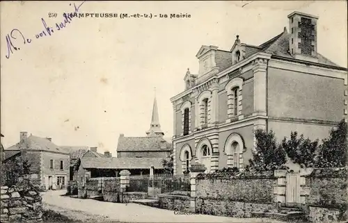 Ak Anjou Maine et Loire, Champteusse, La Mairie