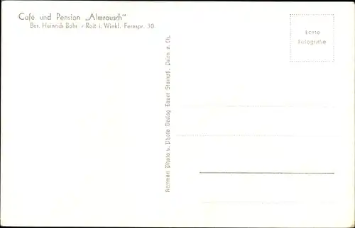 Ak Reit im Winkl im Kreis Traunstein Oberbayern, Cafe und Pension Almrausch