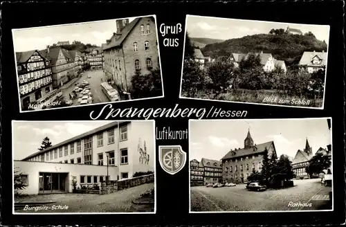 Ak Spangenberg in Hessen, Marktplatz, Schloss, Burgsitz Schule, Rathaus