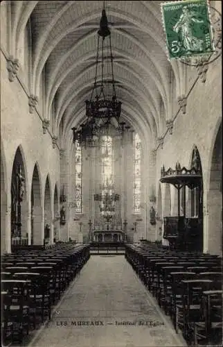 Ak Les Mureaux Yvelines, L'Eglise, Interieur