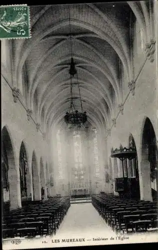 Ak Les Mureaux Yvelines, L'Eglise, Interieur