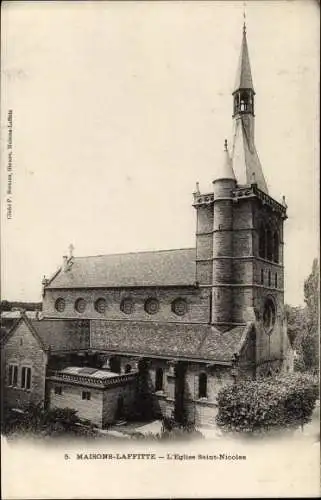 Ak Maisons Laffitte Yvelines, L'Eglise Saint Nicolas