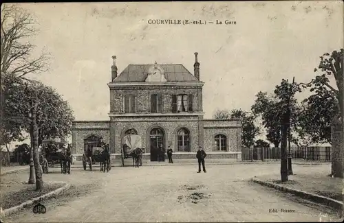 Ak Courville Eure et Loir, La Gare