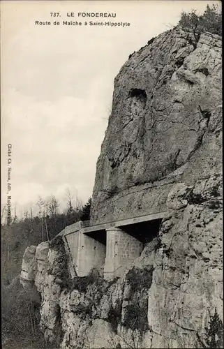 Ak Saint Hippolyte Doubs, Le Fondereau, Route de Maiche