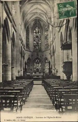 Ak Pont l Eveque Calvados, Interieur de l'Eglise St Michel