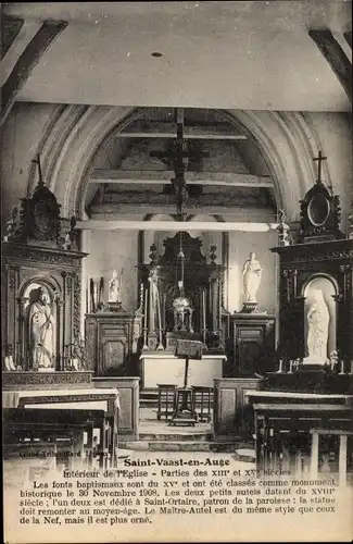 Ak Saint Vaast en Auge Calvados, Interieur de l'Eglise