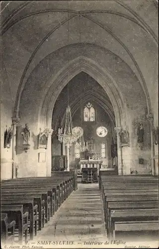 Ak Saint Sylvain Calvados, Interieur de l'Eglise