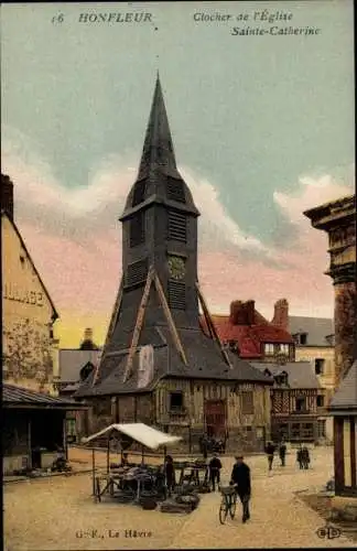 Ak Honfleur Calvados, Clocher de l'Eglise Sainte Catherine