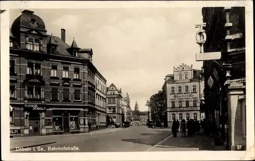 Ak Döbeln Sachsen, Bahnhofstraße, Kurbad Döbeln, Gaststätte