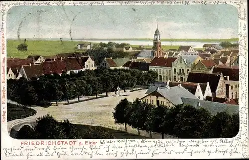 Ak Friedrichstadt an der Eider, Totalansicht der Ortschaft