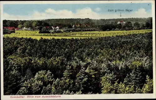 Ak Itzenbüttel Jesteburg in Niedersachsen, Panorama, Gasthof Zum grünen Jäger, Inh. Alfred Keller