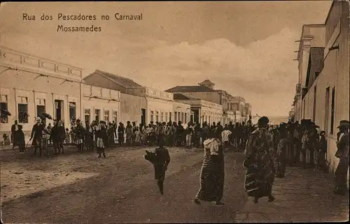 Ak Moçâmedes Mossamedes Angola, Rua dos Pescadores no Carnaval