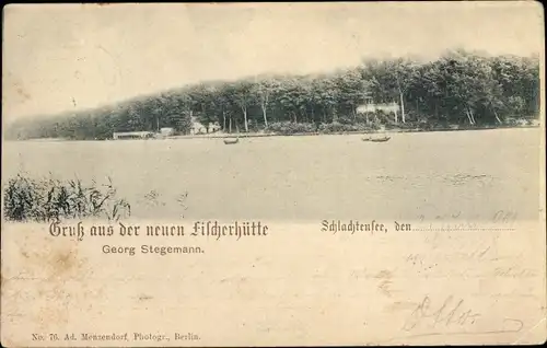 Ak Berlin Zehlendorf, Schlachtensee, Neue Fischerhütte, Inh. Georg Stegemann