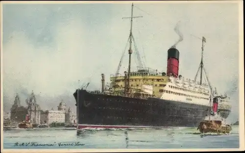 Künstler Ak RMS Franconia, Cunard Line
