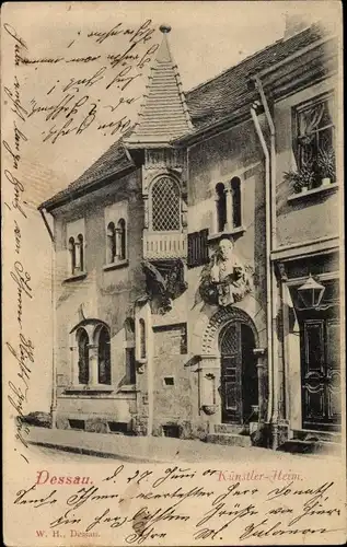 Ak Dessau in Sachsen Anhalt, Künstlerheim