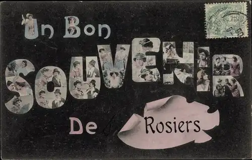 Buchstaben Ak Les Rosiers Maine et Loire, Souvenir