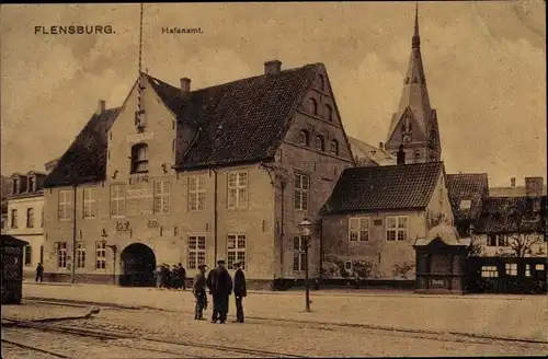 Ak Flensburg in Schleswig Holstein, Hafenamt