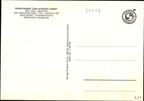 Ak Niederlistingen Breuna Hessen, Gasthof Zum goldenen Löwen