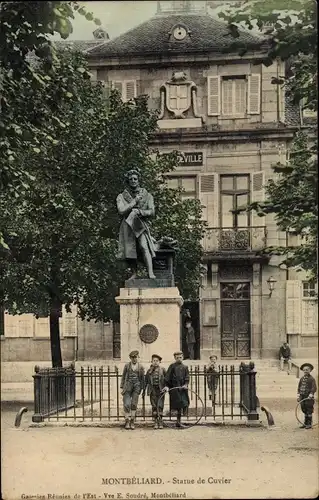 Ak Montbeliard Doubs, Statue de Cuvier