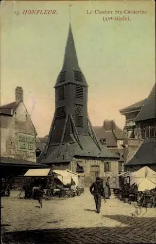 Ak Honfleur Calvados, Clocher de l'Eglise Sainte Catherine