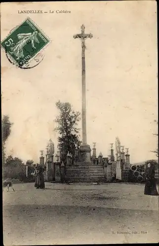 Ak Landelles et Coupigny Calvados, La Calvaire