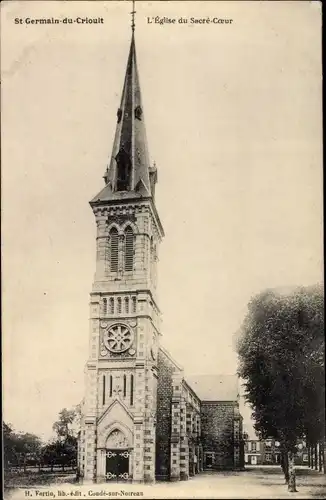 Ak  Saint-Germain-du-Crioult Calvados, L'Eglise du Sacre Coeur