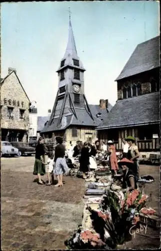 Ak Honfleur Calvados, Eglise et Clocher Sainte Catherine