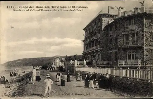 Ak Saint Brieuc Côtes d'Armor, Plage des Rosaires, Boulevard Cote d'Emeraude