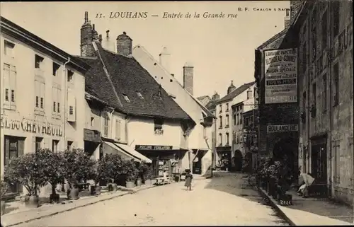 Ak Louhans Saône-et-Loire, Entree de la Grande rue