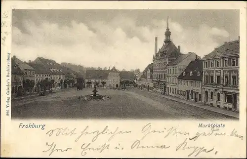 Ak Frohburg in Sachsen, Marktplatz