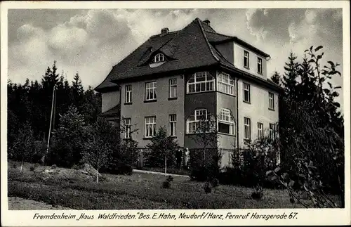 Ak Neudorf Harzgerode am Harz, Fremdenheim Haus Waldfrieden