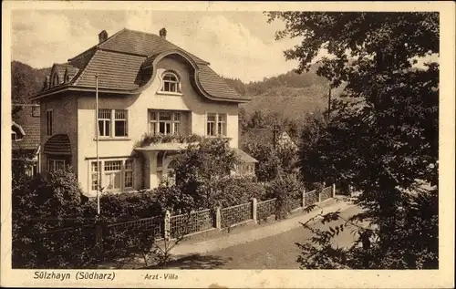 Ak Sülzhayn Ellrich Thüringen, Arzt Villa