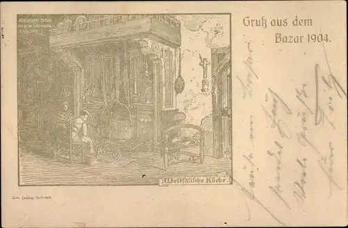 Künstler Ak Hammann, W., Dortmund im Ruhrgebiet, Westfälische Küche, Bazar 1904