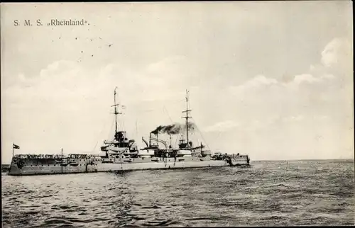 Ak Deutsches Kriegsschiff SMS Rheinland, Großlinienschiff, Nassau Klasse