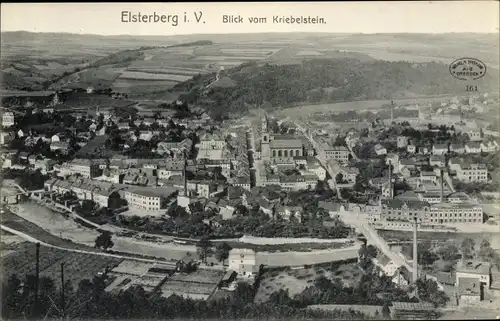 Ak Elsterberg an der Weißen Elster Vogtland, Gesamtansicht, Blick vom Kriebelstein