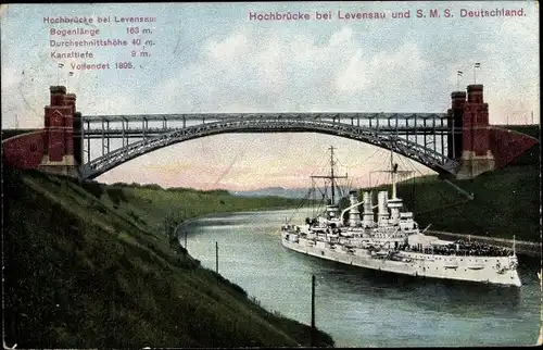 Ak Levensau Neuwittenbek in Schleswig Holstein, Levensauer Hochbrücke, SMY Hohenzollern