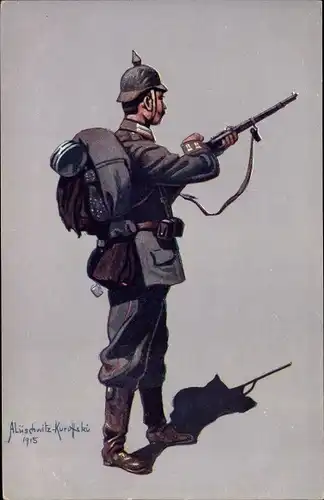 Künstler Ak Lüschwitz Koreffski, A., Deutscher Soldat, Infanterist des 4 Garde Regt zu Fuß