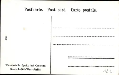 Ak Omaruru Deutsch Südwestafrika Namibia, Wasserstelle Epako