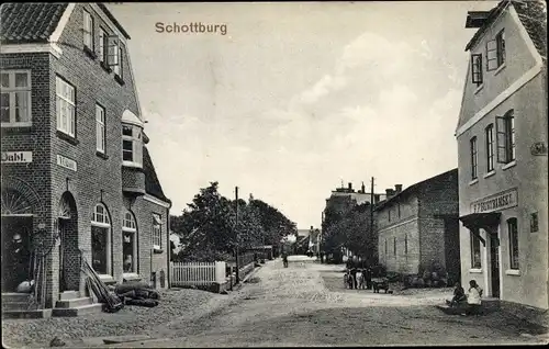 Ak Skodborg Schottburg Dänemark, Stadtpartie