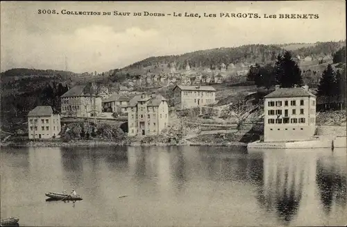 Ak Villers le Lac Doubs, Saut du Doubs, Les Pargots, Les Brenets Kt. Neuenburg Schweiz