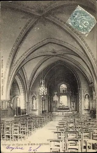 Ak Saint Nom la Bretèche Yvelines, L'Eglise, Interieur