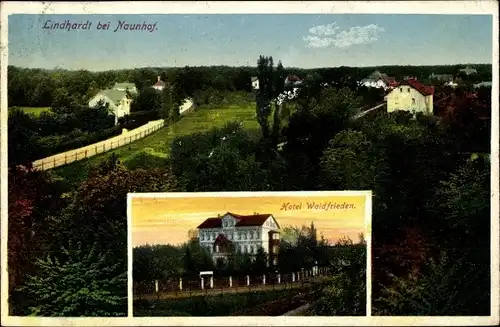 Ak Lindhardt Naunhof Sachsen, Blick auf den Ort, Hotel zum Waldfrieden