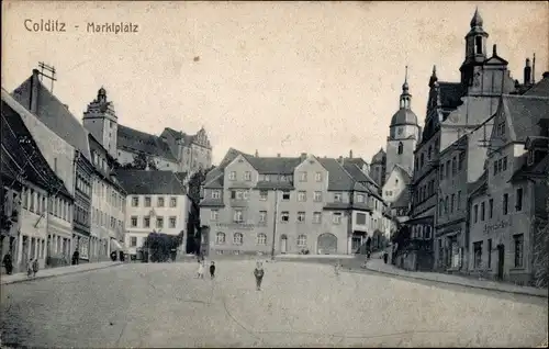 Ak Colditz in Sachsen, Marktplatz, Apotheke