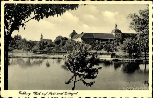 Ak Frohburg in Sachsen, Blick auf Stadt und Rittergut