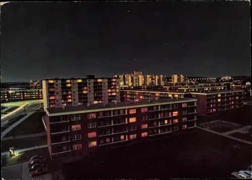 Ak Kiel in Schleswig Holstein, Mettenhof bei Nacht